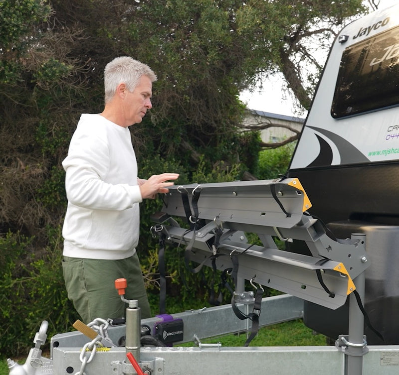 Load image into Gallery viewer, Freedom 2 Bike Caravan Rack - Drawbar Mount NZ
